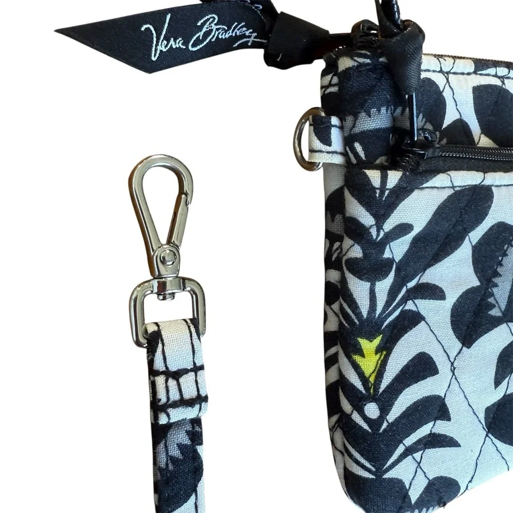 Vera‎ Bradley Tote and Wristlet Set Women Large Black White Floral Nightingale